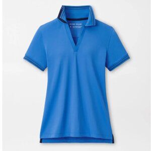 NWT Peter Millar Betty Drop V Polo Abaco Blue Navy UPF 50+ Sun Protection XL